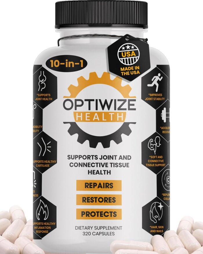 10-in-1 Joint Support– Hydrolyzed Collagen, MSM, Hyaluronic Acid, Glucosamine, Chondroitin & More – Targets Joint Discomfort, Improves Mobility & Flexibility– 320 Caps for Men & Women - Image 2