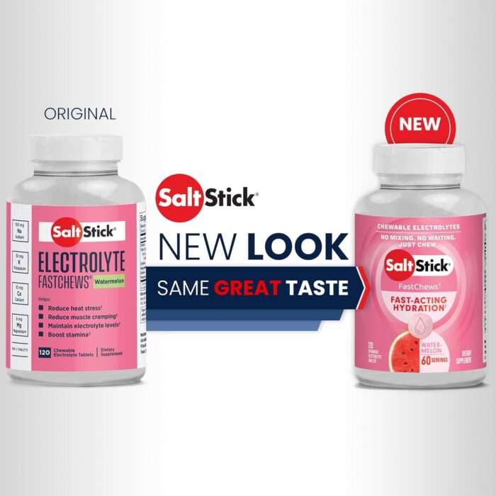 SaltStick Chewable Electrolytes - 120 Watermelon Electrolyte Tablets - Just Chew It, Electrolyte Chews for Hydration, Salt Tablets for Runners - 120 Count - Image 6