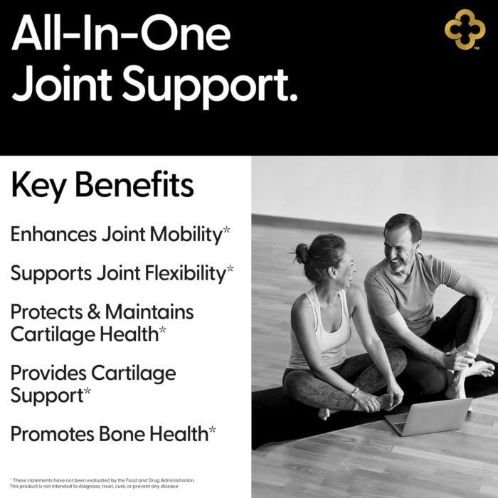 Glucosamine Chondriotin MSM All-in-One Joint Support Supplement Turmeric, Hyaluronic Acid, Boswellia, Ginger Root, Bamboo, BioPerine, Black Pepper, Supports Joint Health & Flexibility 90 Count - Image 3