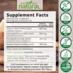 Why Not Natural 4-in-1 Organic Black Maca Root, Ashwagandha, Fenugreek, Panax Ginseng Capsules, Supplement for Men and Women - Image 3