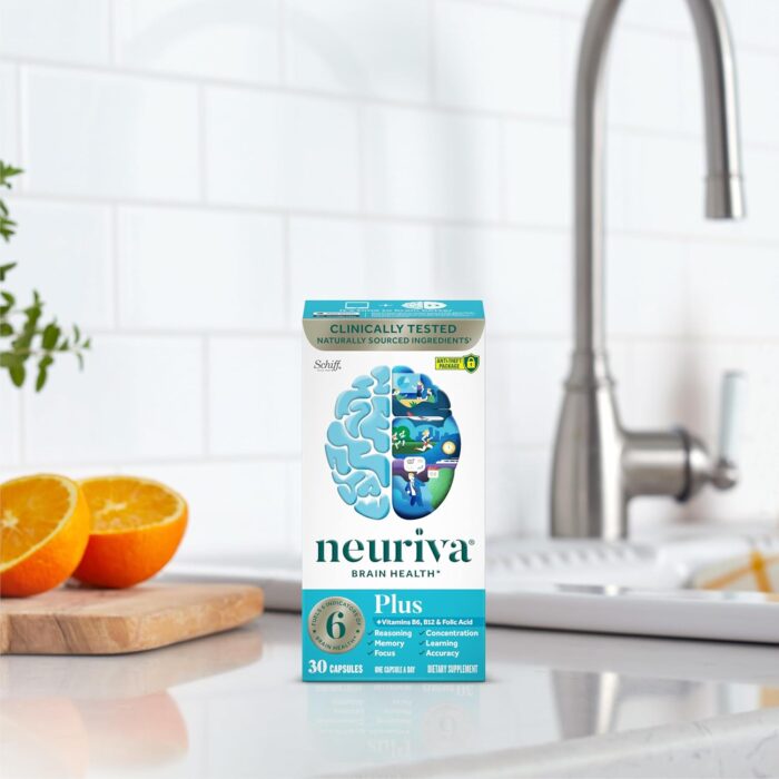 NEURIVA Plus Brain Supplement for Memory and Focus Clinically Tested Nootropics for Concentration for Mental Clarity, Cognitive Enhancement Vitamins B6, B12, Phosphatidylserine 30 Capsules - Image 18