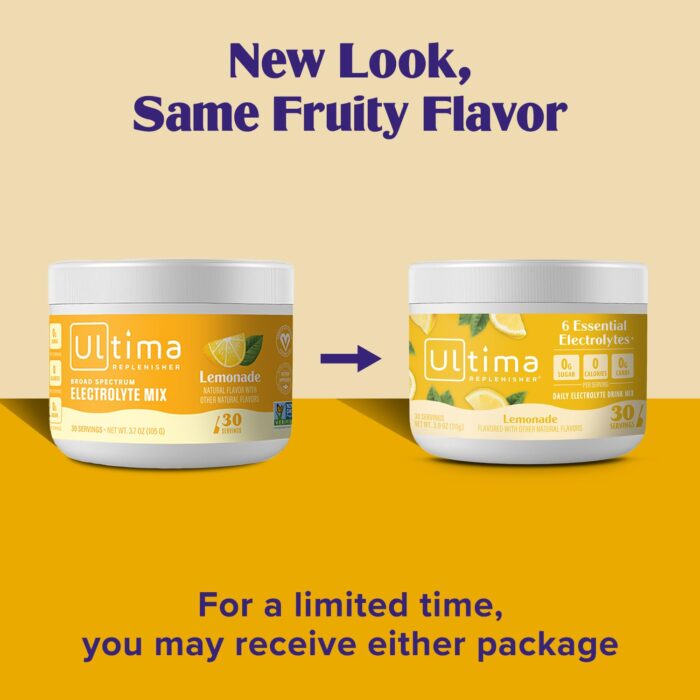 Ultima Replenisher Daily Electrolyte Powder Drink Mix – Lemonade, 30 Servings – Hydration Powder with 6 Key Electrolytes and Trace Minerals – Keto Friendly, Vegan, Non-GMO and Sugar-Free - Image 3