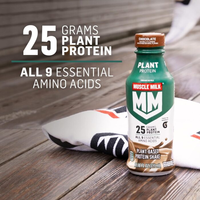 Muscle Milk Plant Based Protein Shake, Vanilla Caramel, 11.16 Fl Oz (Pack of 12) - Image 3