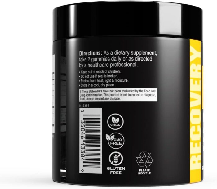 Post-Workout Gummies, Recovery Accelerator, Support Muscle Recovery & Joint Health, Essential Amino Acids, with Ashwagandha & Curcumin, BCAAs, Citrus Flavor, 60 Gummies, 30 Servings - Image 3