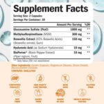 Glucosamine Sulfate with Hyaluronic Acid, Bioperine, MSM & Boswellia. 5-in-One Joint Support Supplement. Antioxidant & Inflammatory Support - Joint Health, Flexibility and Comfort. 60 Capsules - Image 4