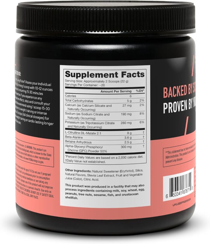 LEGION Pulse Pre Workout Supplement - All Natural Nitric Oxide Preworkout Drink to Boost Energy, Creatine Free, Naturally Sweetened, Beta Alanine, Citrulline, Alpha GPC (Caffeine Free Fruit Punch) - Image 4