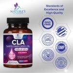 CLA Supplement, Conjugated Linoleic Acid 1560mg - Extra Strength CLA Supplement Pills - Support Body Composition, Lean Muscle Tone, & Energy - Safflower Capsules, Gluten Free, Non-GMO - 60 Softgels - Image 5