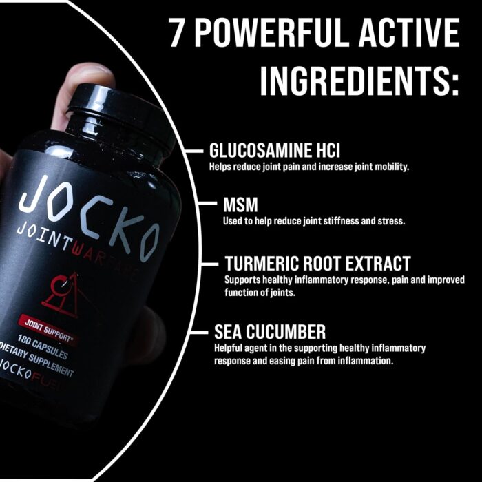 Jocko Fuel Joint Support Supplement - Glucosamine MSM for Joint Pain, Mobility, & Flexibility w/Turmeric & Boswellia (180 Capsules) - Image 5