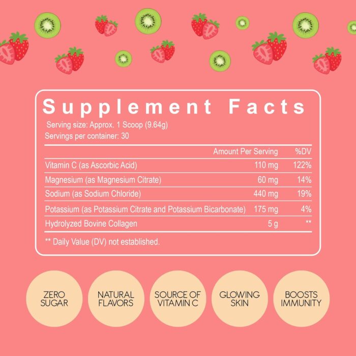 Electrolytes + Enhanced Collagen Zero Sugar Powder with Vitamin C - Muscle Recovery & Hydration Support - 30 Servings - Supports Immune & Joint Health - Image 3