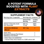 Immune Support Vitamins - Elderberry with Zinc, Vitamin C, and Garlic for Adults - Sambucus Black Elderberry Capsules & Echinacea Immunity Renewal Complex - Powerful Vegan 10 in 1 Immune Defense - Image 3