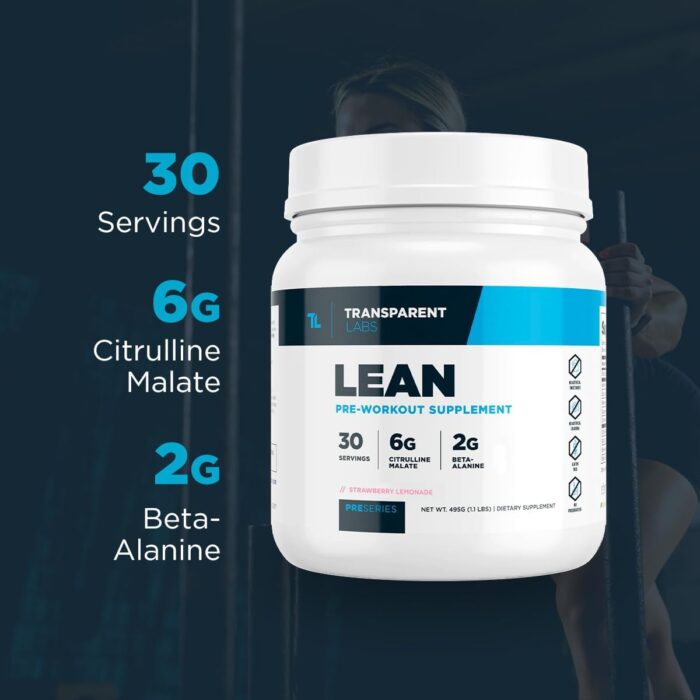 Transparent Labs Lean Pre-Workout - Body Recomposition Pre Workout for Men and Women with Acetyl L-Carnitine, Beta Alanine Powder, & PurCaf Organic Caffeine Powder - 30 Servings, Tropical Punch - Image 7