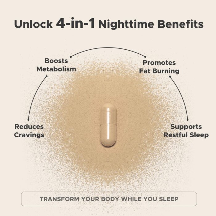 Night Burn Supplement: Raspberry Ketones Green Coffee Bean Hoodia Cactus Melatonin - Made in USA (60 Vegetarian Capsules) - Image 3