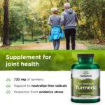 Swanson Turmeric Antioxidant, Joint Health, Cardiovascular, Liver Detox, Mood and Memory Support Supplement Curcuma Longa (Rhizome) 720 mg, 240 Capsules, 120 Servings, 1.44 Grams per Serving - Image 4