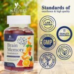 Brain Supplements For Memory And Focus - Brain Gummy Vitamin Plus Nootropics, Phosphatidylserine & Vitamins B6 & B12, Caffeine Free Nootropic, Clarity & Memory Health Support Supplement - 60 Gummies - Image 5