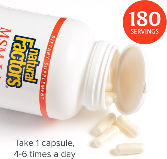 Natural Factors, MSM Joint Formula, Supports Healthy Joints and Mobility, 180 Capsules - Image 5