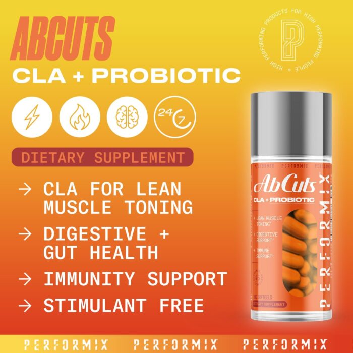 PERFORMIX - AbCuts CLA + Probiotics - Fitness Goals - Supports Lean Muscle Growth & Gut Health - Energy & Endurance - Digestive Health Wellness - Women & Men - 100 Soft Gels - Image 3