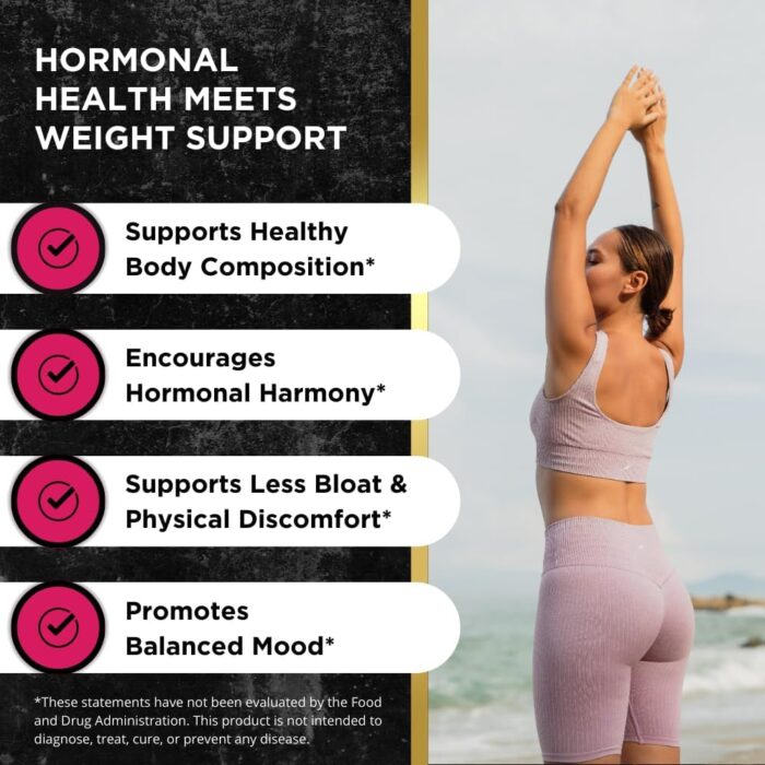 UNALTERED Hormone Balance for Women Weight Management - Natural Hormonal Wellness Support - Features Green Tea Extract, Cayenne, Magnesium, & Zinc - 90 Vegan Capsules - Image 3