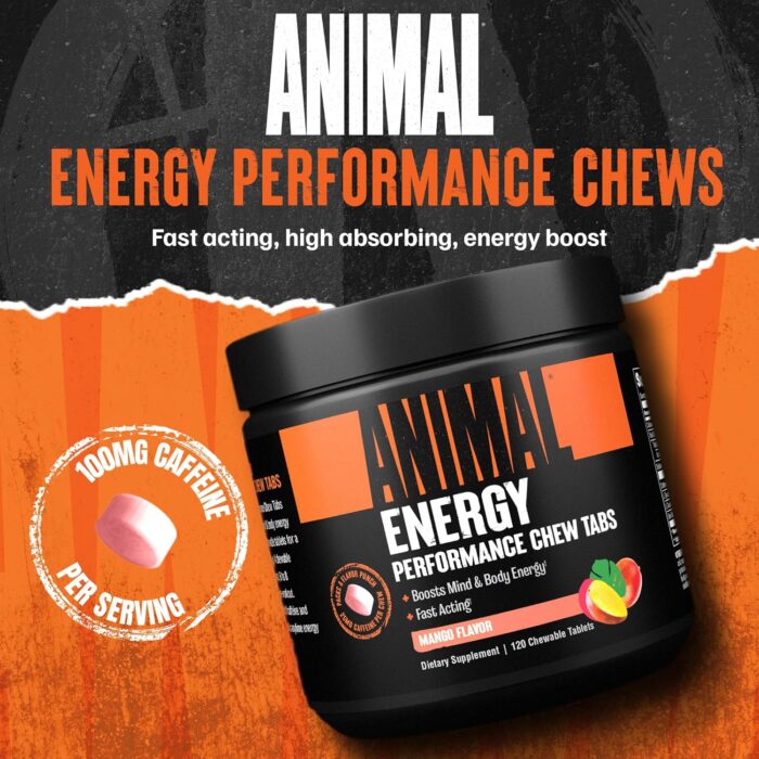 Animal Energy Chews, Fast Acting Energy with Caffeine, Nootropics and Sea Salt for Focus and Pre Workout - Convenient and Delicious Chews Format - Mango - Image 3