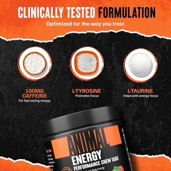 Animal Energy Chews, Fast Acting Energy with Caffeine, Nootropics and Sea Salt for Focus and Pre Workout - Convenient and Delicious Chews Format - Mango - Image 6