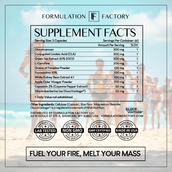 Melt Mode 10-in-1 Wellness Supplement with Green Tea Extract, L-Carnitine, CLA, Glucomannan & More (120 Capsules - 2 Month Supply) - Image 4