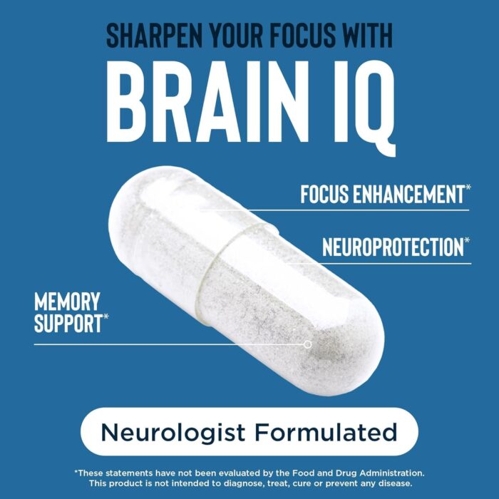 BrainIQ Nootropic Brain Supplements for Memory and Focus | Memory Supplement for Brain Health | Cognitive Supplement & Memory Pill with Lion's Mane, L-threonine & Coffee Extract - 60 Count (Pack of 1) - Image 5