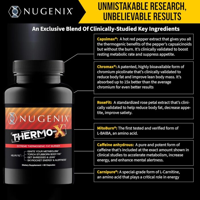 Nugenix Thermo-X: Thermogenic Fat Burner Supplement for Men, Extreme Metabolic Accelerator, 60 Count - Image 5