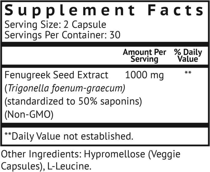 VitaMonk FenuTrax™ Fenugreek Extract Powerful 50% Fenugreek Seed Extract Standardized for Fenuside - High Furostanol Glycoside and Saponin Content When Compared to Testofen - 60 Capsules - Image 3