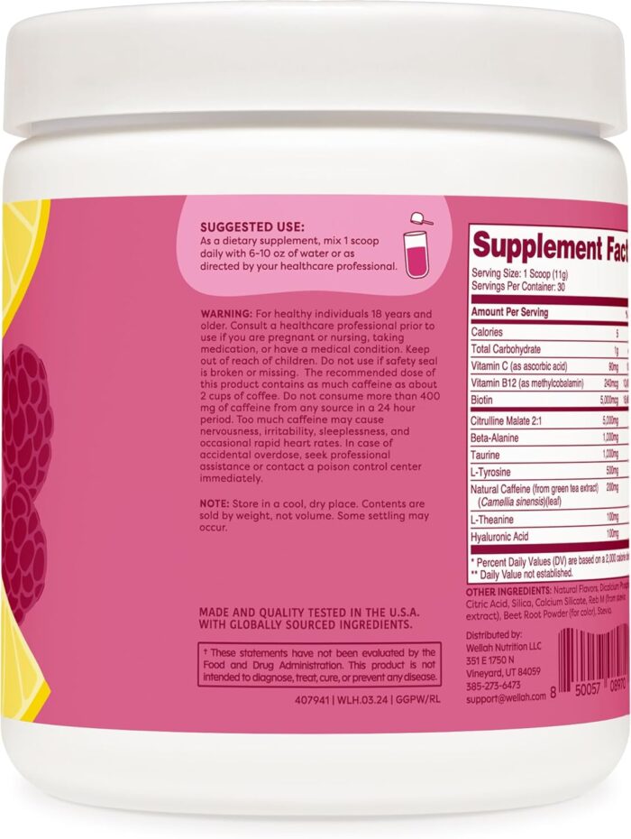 Get-Going Pre-Workout Drink Mix (Raspberry Lemonade Flavored, 30 Servings) - Image 4