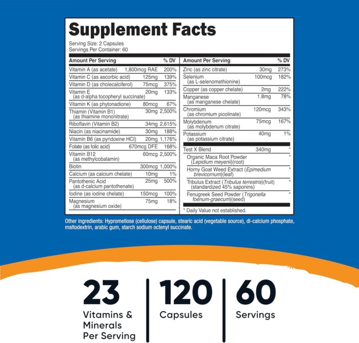 Nutricost Multivitamin for Men 120 Capsules - Vitamins and Minerals for The Healthy Man - Image 3