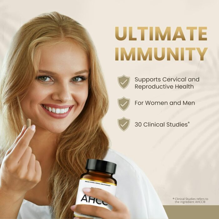 Premium AHCC & Shiitake Mushroom 1100 mg per Serving Supplement, Natural Immunity Booster, Maintains Natural Killer Cell Activity | AHCC is Proven in 30+ Studies | 60-Day Supply, 2-Pack - Image 3