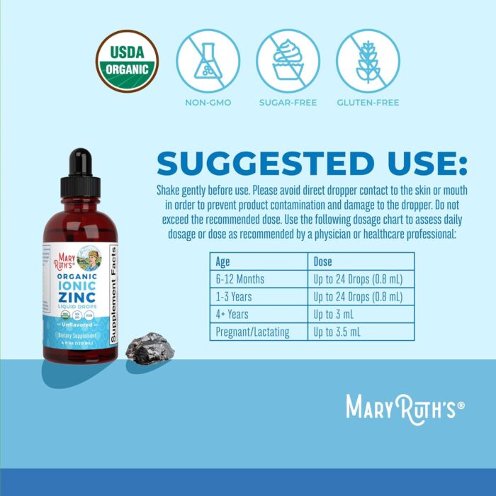 MaryRuth Organics Zinc Supplements for Immune Support | Ionic Zinc for Kids & Adults | Liquid Zinc Supplement | 40 Day Supply | Skin Care Supplement | Vegan | Gluten Free | Glycerin Based | 4 oz - Image 4