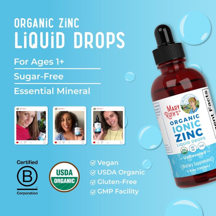 MaryRuth Organics Zinc Supplements for Immune Support | Ionic Zinc for Kids & Adults | Liquid Zinc Supplement | 40 Day Supply | Skin Care Supplement | Vegan | Gluten Free | Glycerin Based | 4 oz - Image 9