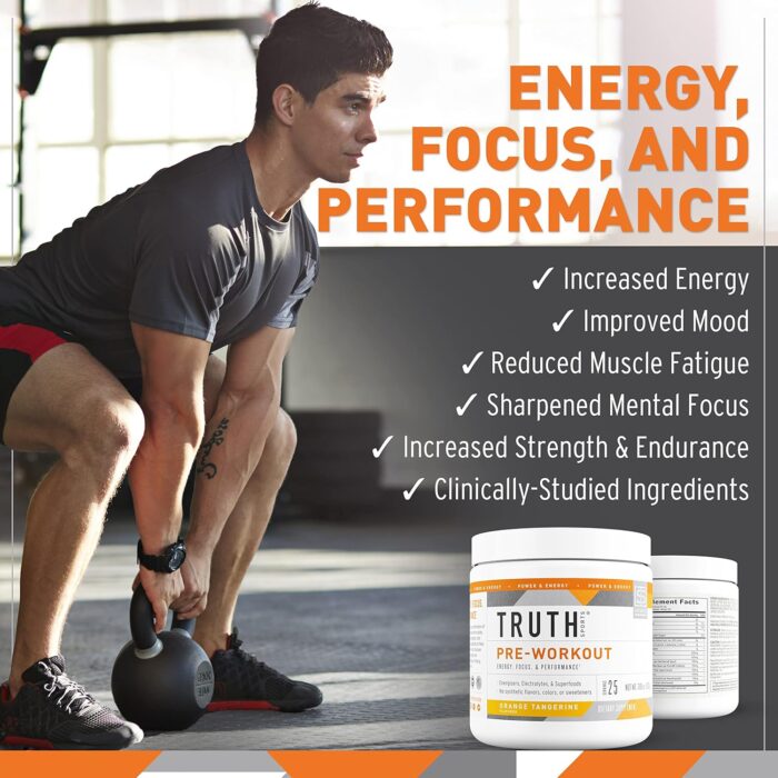 Pre Workout Powder - Natural PreWorkout for Men & Women, Vegan BCAA Amino Energy Powder, Keto Friendly - No Artificial Flavors, Sweetners or Dyes (Orange Tangerine) - Image 3