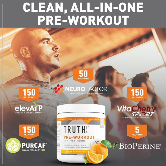 Pre Workout Powder - Natural PreWorkout for Men & Women, Vegan BCAA Amino Energy Powder, Keto Friendly - No Artificial Flavors, Sweetners or Dyes (Orange Tangerine) - Image 5