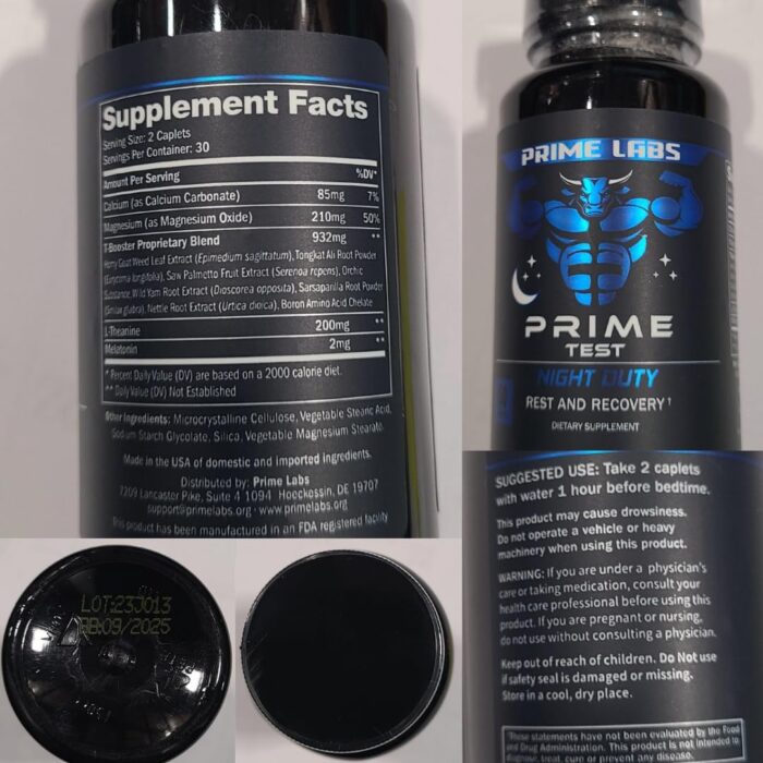 Prime Labs Night Duty - Nighttime Testosterone Booster & Sleep Support - PM Rest & Muscle Recovery Supplements - 60 Count - Image 10