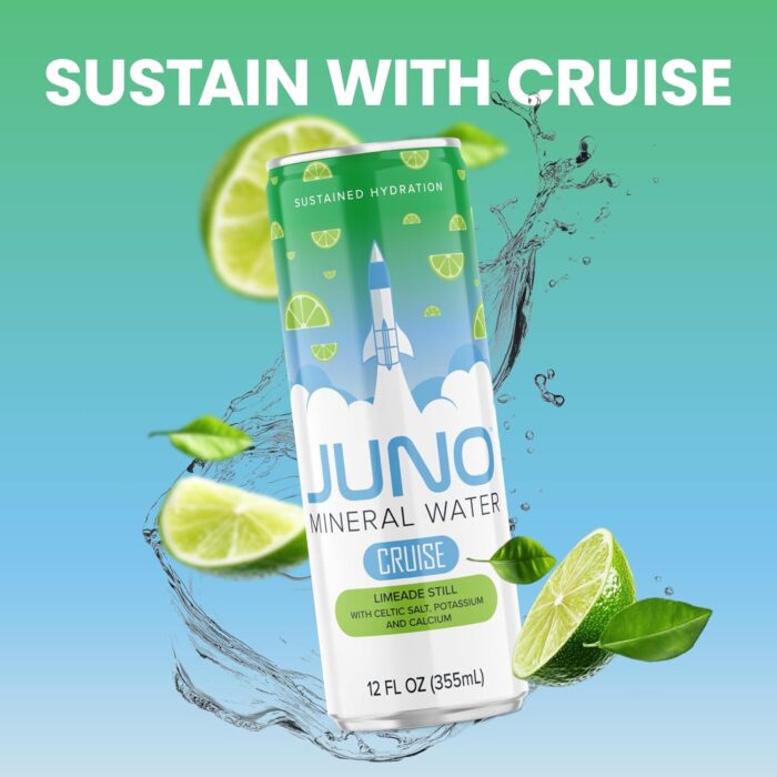 JUNO Cruise Limeade Still Hydration Drink - Organic Monk Fruit, Organic Lime Juice & Essential Electrolytes like Celtic Salt, Potassium, Calcium - Premium Hydrating Beverage, 12 Pack - Image 4