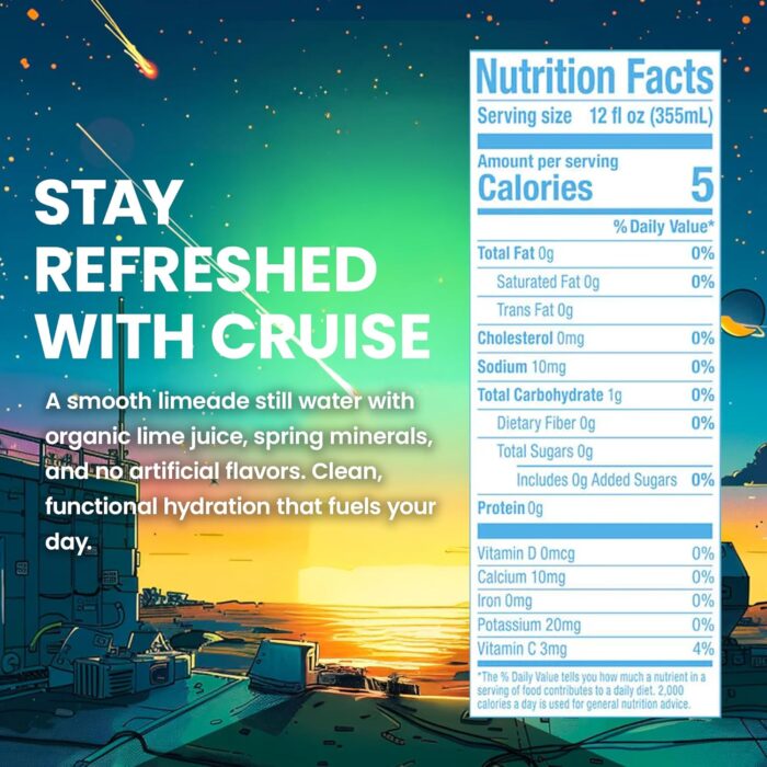 JUNO Cruise Limeade Still Hydration Drink - Organic Monk Fruit, Organic Lime Juice & Essential Electrolytes like Celtic Salt, Potassium, Calcium - Premium Hydrating Beverage, 12 Pack - Image 5