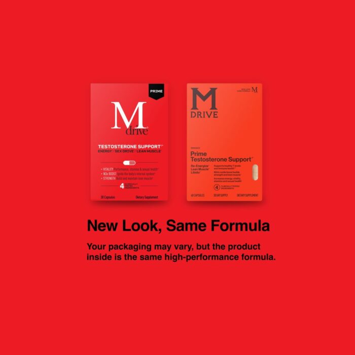 Mdrive Prime - Testosterone Support for Men, Max Energy, Stress Relief and Lean Muscle, KSM-66 Ashwagandha, S7 Nitric Oxide Booster, Bioperine and DHEA, 60 Capsules - Image 3