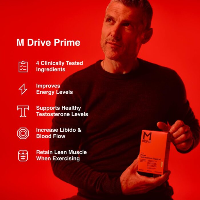 Mdrive Prime - Testosterone Support for Men, Max Energy, Stress Relief and Lean Muscle, KSM-66 Ashwagandha, S7 Nitric Oxide Booster, Bioperine and DHEA, 60 Capsules - Image 5