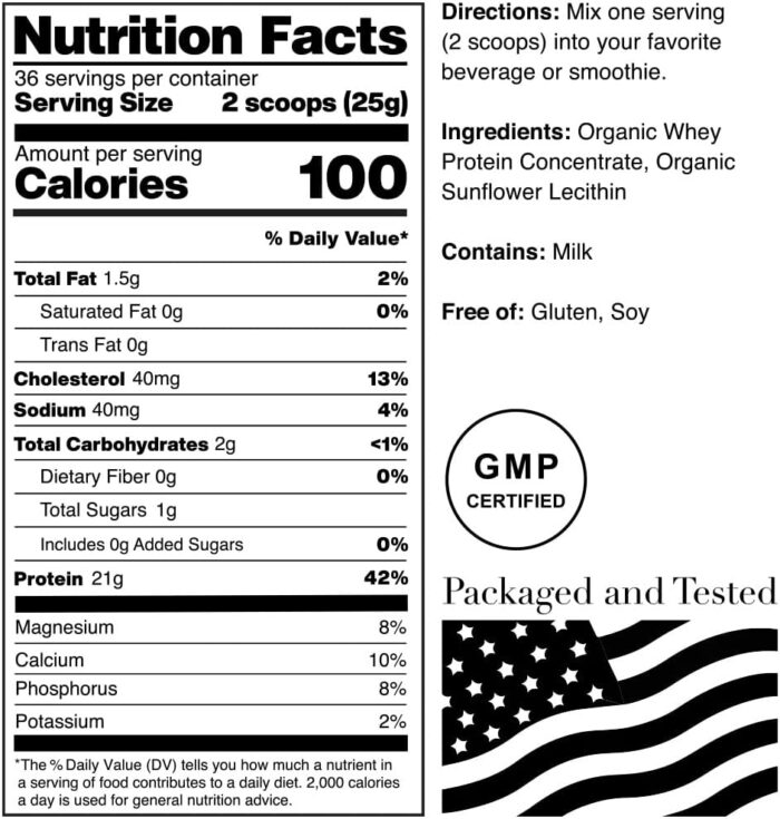 NorCal Organic Unflavored Whey Protein - 2lbs Bulk | 100% Grass-Fed, USDA Certified | Pure, Clean Protein Sourced from Northern California Family Farms - Image 3
