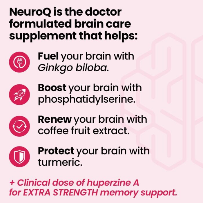 NeuroQ Memory & Focus Extra Strength - Boosts Cognitive Performance & Brain Function - Supports Neuroprotection & Concentration - Huperzine A, Gotu Kola, Ginkgo, Coffee Fruit & Propolis - 60 Capsules - Image 3