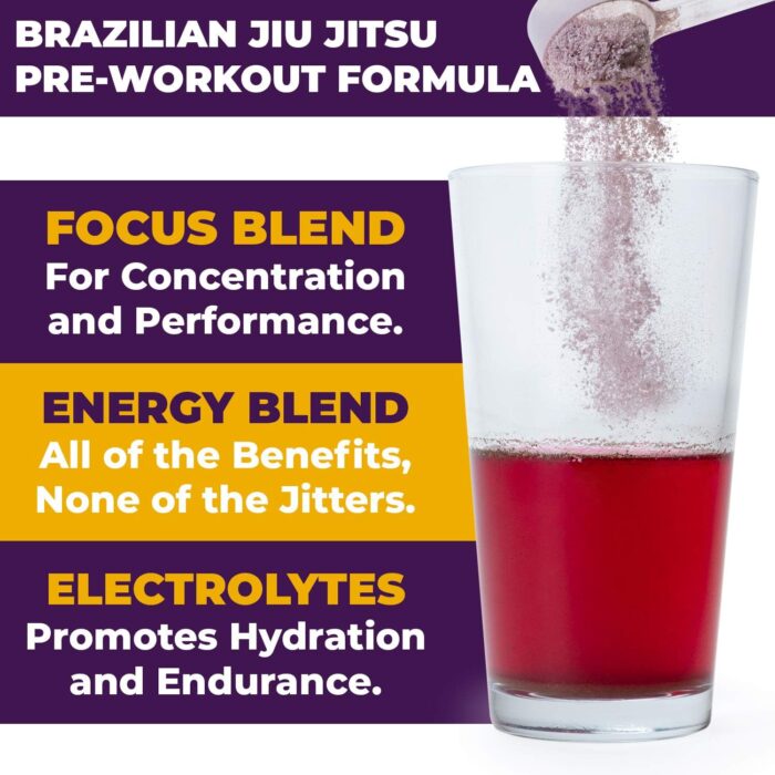 Gold BJJ PreRoll - Jiu Jitsu Pre Workout Supplement for Energy, Focus, and Endurance - Martial Arts Specific Pre-Workout Powder Formula with Natural Flavors (Acai Berry, 30 Servings) - Image 4