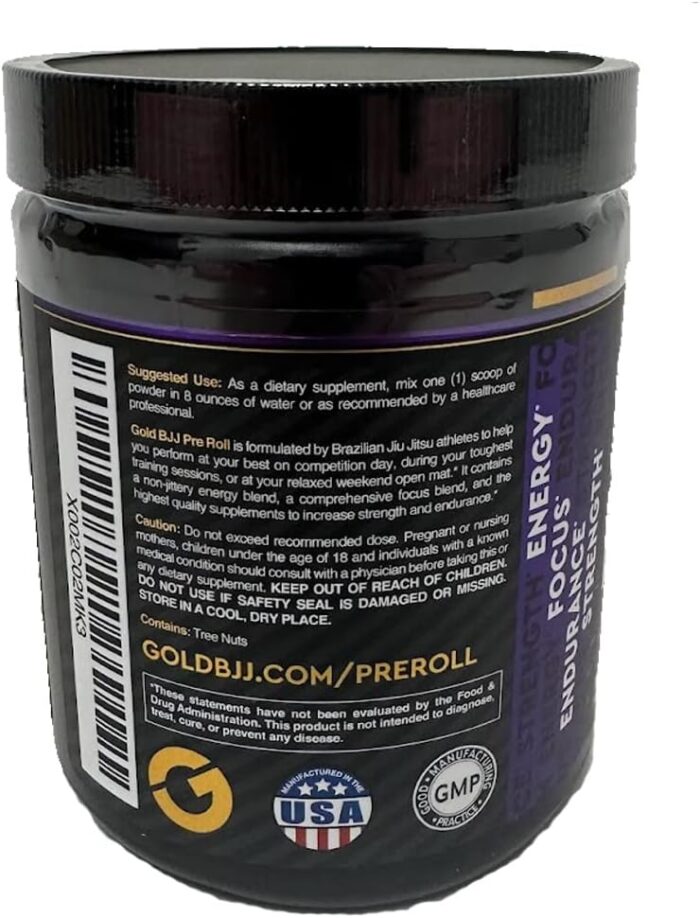 Gold BJJ PreRoll - Jiu Jitsu Pre Workout Supplement for Energy, Focus, and Endurance - Martial Arts Specific Pre-Workout Powder Formula with Natural Flavors (Acai Berry, 30 Servings) - Image 10