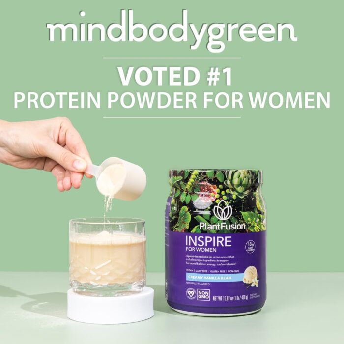PlantFusion Inspire Plant Protein Powder for Women - Low Carb Protein Powder for Lean Muscle Support - Keto, Gluten Free, Soy Free, Non-Dairy, No Sugar, Non-GMO - Creamy Vanilla Bean 1 lb - Image 3