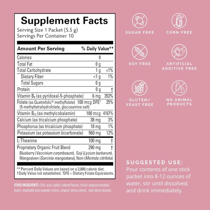 BRAINMD Dr Amen Brain Boost On The Go - 10 Packets, Berry Flavor - Nootropic Drink Powder, Promotes Focus, Clarity & Mental Energy - Caffeine Free, Gluten Free - 10 Servings - Image 3