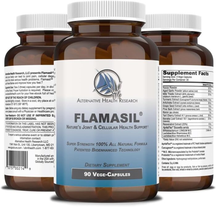 Flamasil™- for Healthy Inflammation Response* | Multi-Herbal Pain Reliever* and Joint Aid | Bio-Enhanced Turmeric, Boswellia, Resveratrol, and More | 13-in-1 Superfood Antioxidants | 30-Day Supply - Image 3