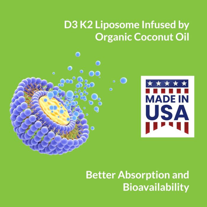 UpNourish Liposomal D3 K2 Vitamin 10000 IU D3 and K2 MK-7 200 mcg - 180 Vitamin D3 k2 (Vitamina D3 con K2) Mini Softgels - Easy to Swallow K2 D3 Vitamin - Image 3
