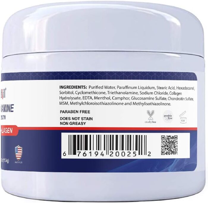 Glucosamine & Chondroitin Cream with MSM & Collagen | Natural Cream for Men & Women | Soothe Joint, Bone & Muscle Pains, Improve Mobility, Relieve Discomfort & Speed Up Healing - 4 Oz - Image 3