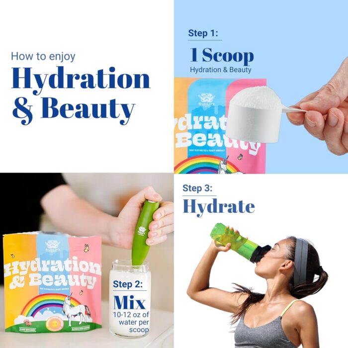 SunLife Organics Hydration & Beauty Powder - Citrus Rush - Electrolyte Drink Mix | Daily Vitamins and Minerals - Magnesium, Vitamin C, and Niacin | Non-GMO | 60 Servings - Image 9