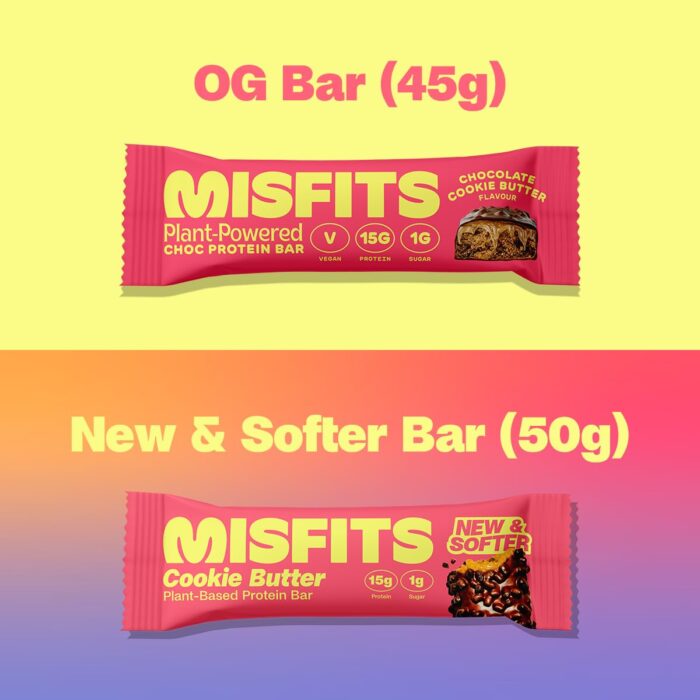 Misfits Vegan Protein Bars - Updated Recipe | Plant Based, Low Sugar & Carb, High Fiber Snacks | Variety Pack of 12 (4 Flavors) - Image 8
